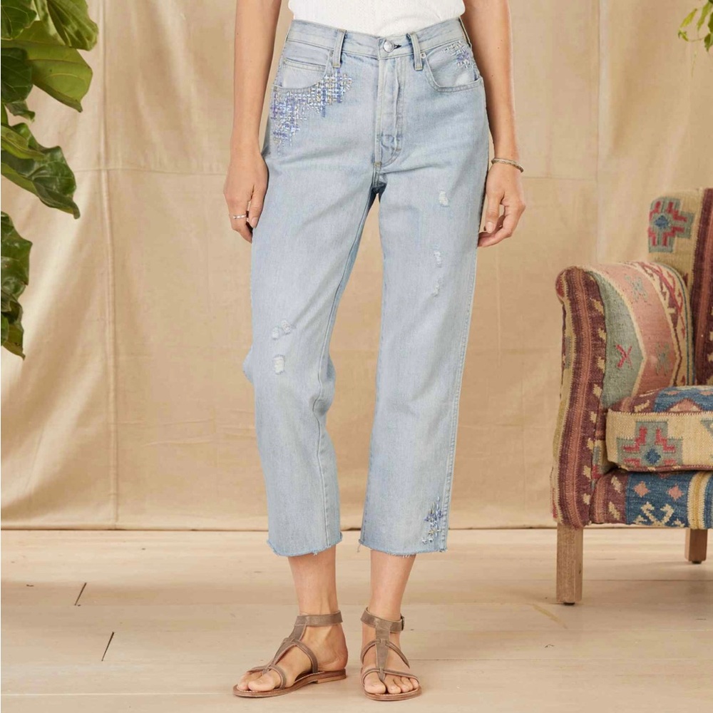 AMO Loverboy embroidered jeans. New with tags.